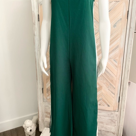 Naked by V green wide leg cotton romper. - Picture 2 of 6